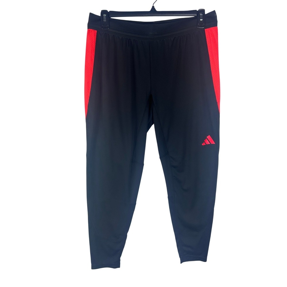 Adidas Tiro 24 Training Pants Womens XL Black Solar Red Slim Fit IJ7379‎ NWT